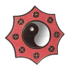 Mirror Frame Yin Yang Cracked Red 40 cm