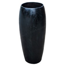 Black Painted Hand Made Wood Vase