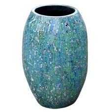 Distressed Green Grey Wood Vase