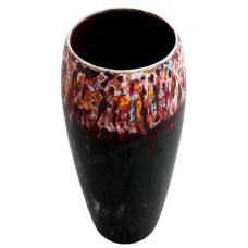 Dark Brown Red Wash Wood Vase