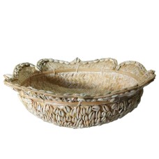 Rattan Fruit Bowl White Wash Shell 36 cm