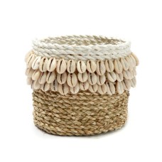 Straw Grass Box With Cowrie Shell 14 cm