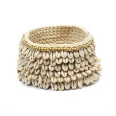 Cowrie Shell Woven Cotton Box 12 cm