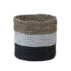 Straw Grass Box Natural White Black 17 cm