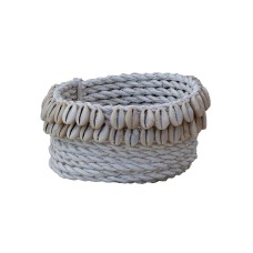 Straw Grass Box White With Shell 14 cm