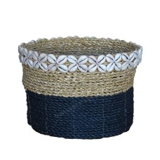 Straw Grass Box Natural Blue Shell 29 cm