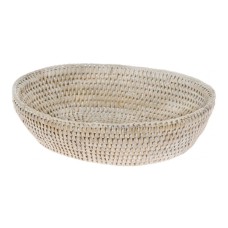 White Wash Rattan Bread Bowl 25 cm