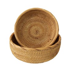 Rattan Bowl Natural Set Of 2