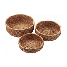 Rattan Bowl Natural Set Of 3